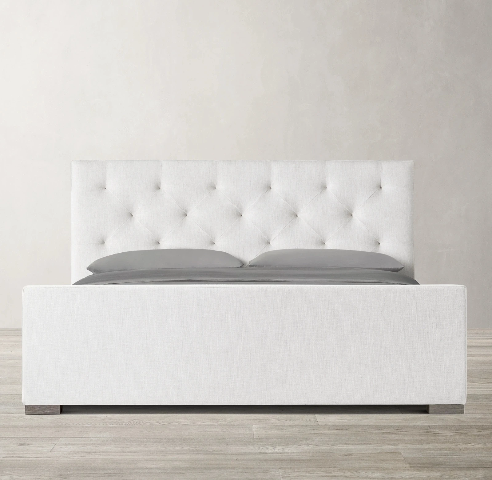 Nordic upholstered design furniture diamond tufted wingback footboard storage  platform bed frame