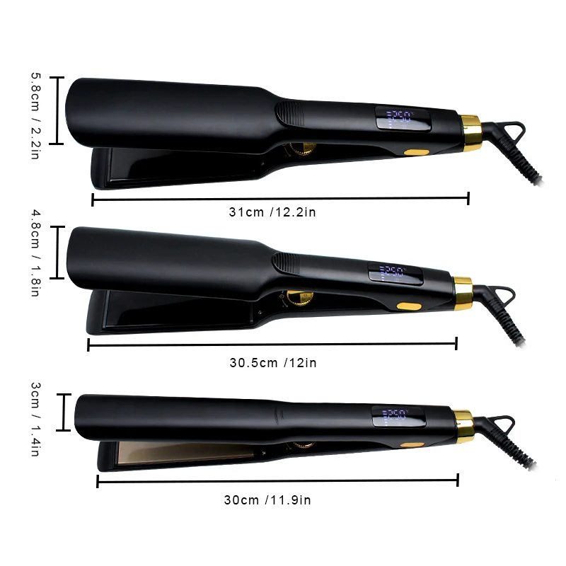 Высокотемпературный утюжок для волос с ЖК-дисплеем 250C/480F