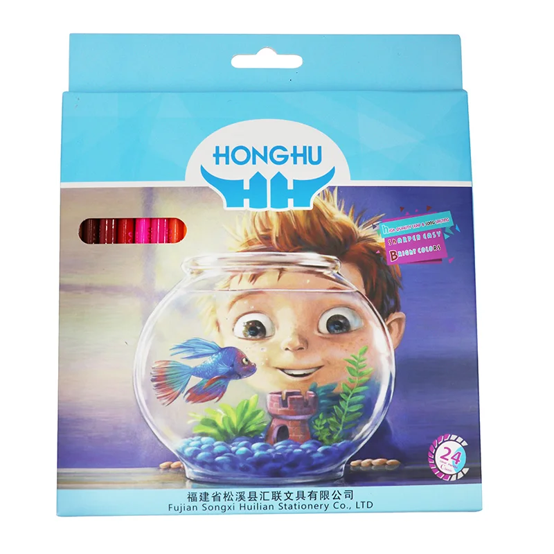 
HONGHU wooden color pencil set 6 12 18 24 colour pencil drawing Good Lead Packing School Packaging Office Color Printing Type 