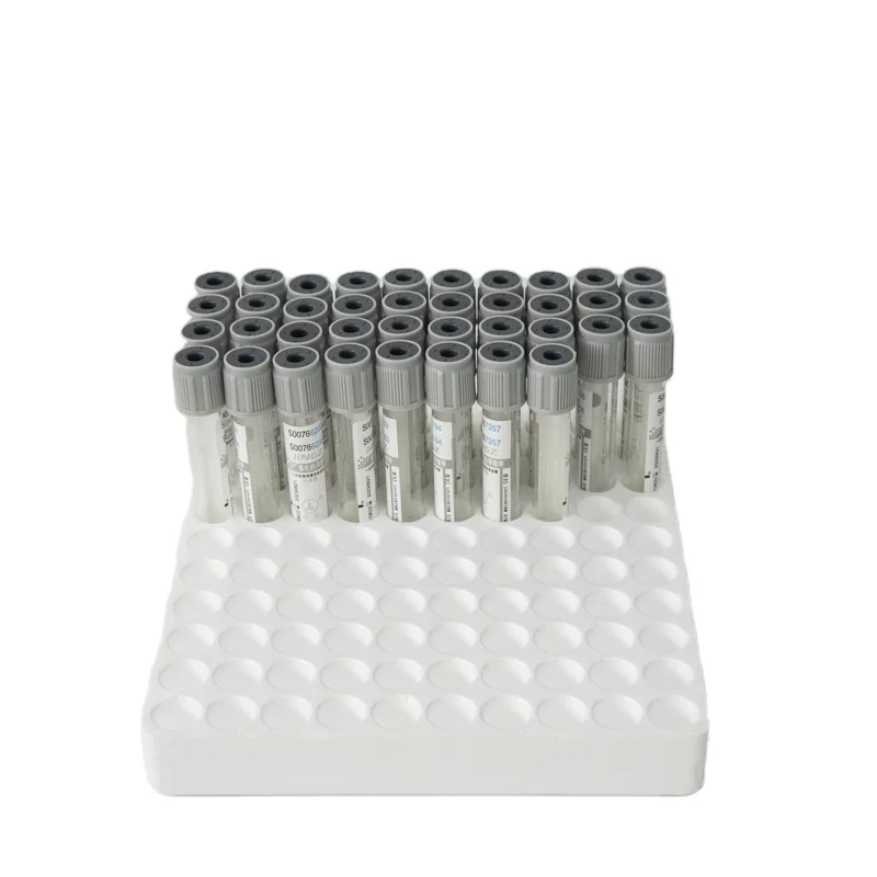 JINGZ Vacuum Blood Collection Glucose Tube Grey 2ml-5ml Oxalate/Glucose glass Tube with Sodium Fluoride