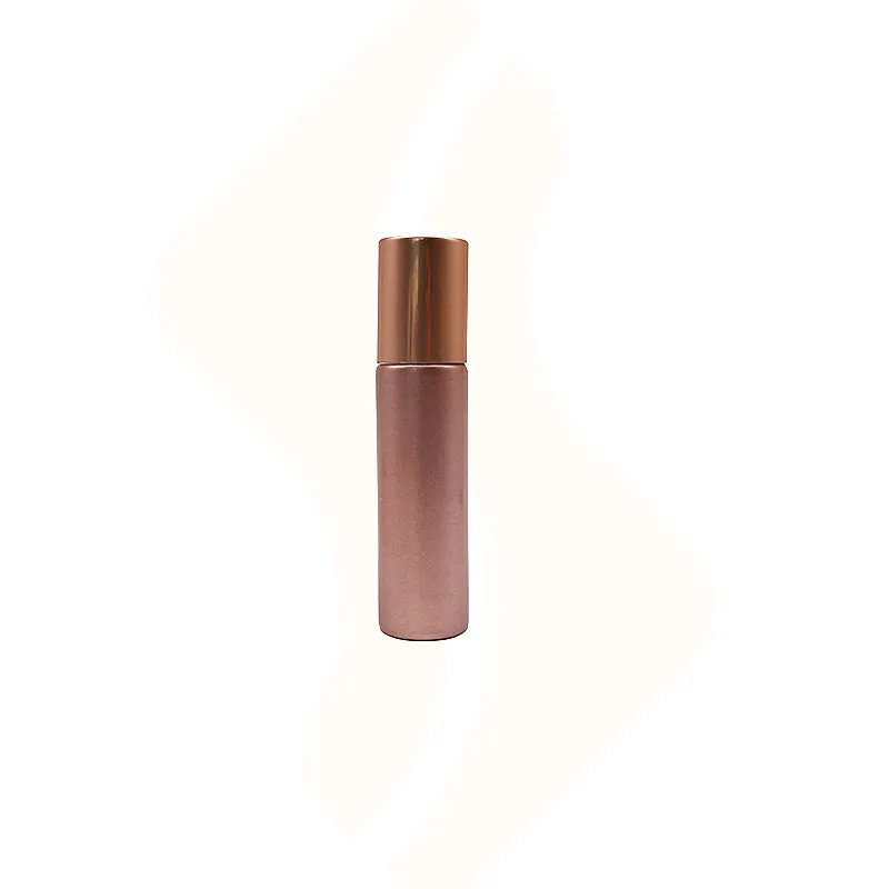 In Stock 5ml 10ml Cosmetic Packaging Rose Gold Roll On Bottle Essential Oil Pink Glass Roller Perfume Bottle