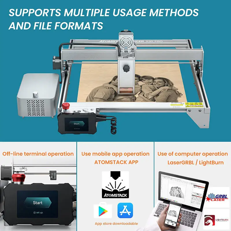 ATOMSTACK S30 X30 PRO CO2 Mental Laser Cutting Machine 160W With Protective Lenses for Fiber Laser Cutting Machine