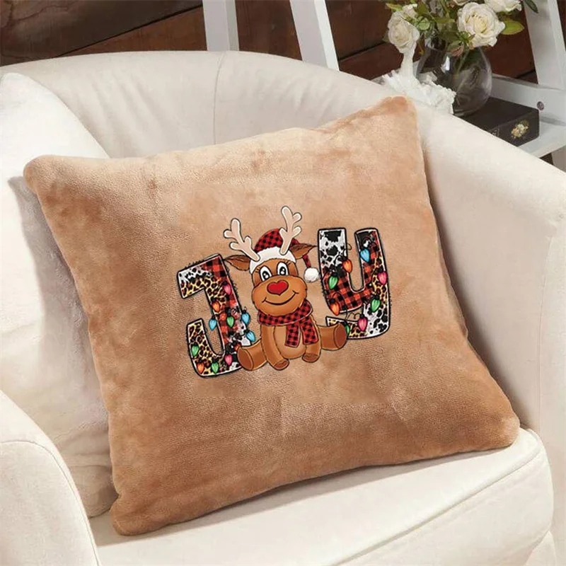 Deer Heat Transfers Vinyl Christmas Iron on Patches Stickers for T-Shirts Jeans Jacket Hoodies Clothing Decorations