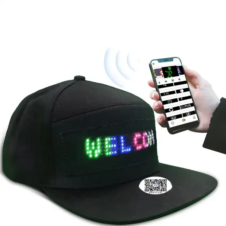 Забавная черная светодиодная шляпа с Bluetooth-дисплеем мистическое рекламное оборудование для вечеринок