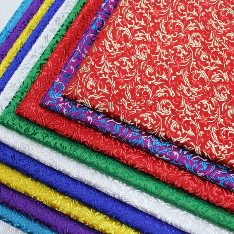 Wholesale satin costume materials Chinese brocade jacquard fabric for making cheongsam kimono