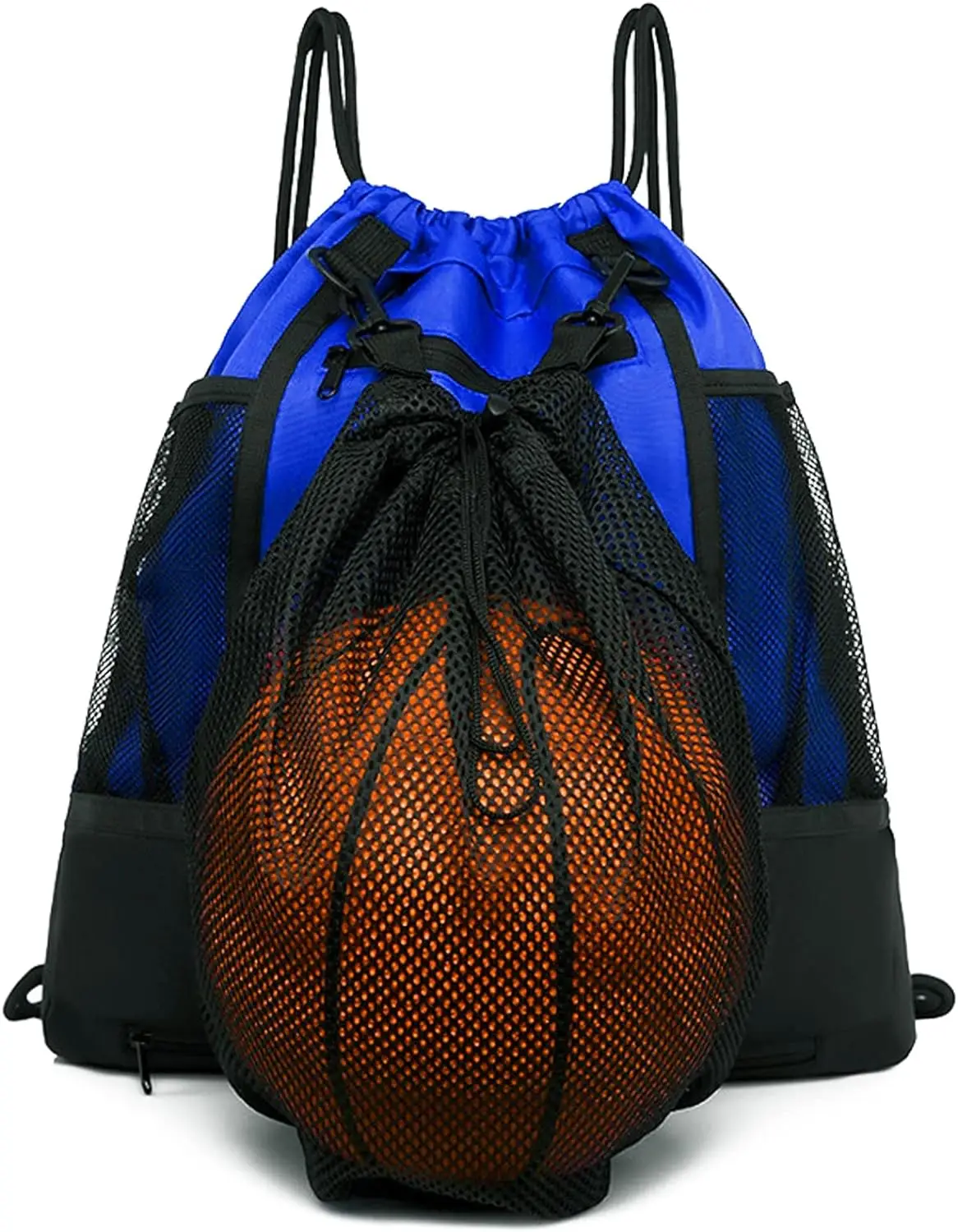 Drawstring Basketball Backpack for Boys Foldable Soccer Backpack Gym Bag Sack pack Sports Sack with Detachable Ball Mesh Bag