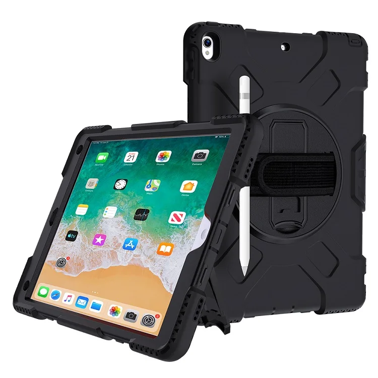 Rubber Universal Heavy Duty Smart Stand Cover Case for iPad Pro 10.2/10.5 inch Tablet Case with Hand Strap