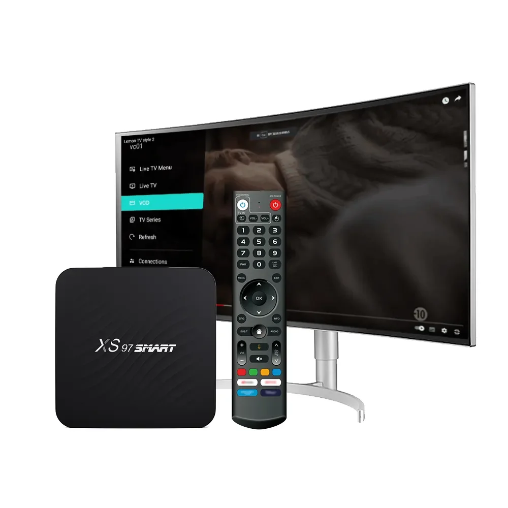 Wholesale Private Label Amologic S905Y4 XS97 SMART   Voice Control 4K*2K 60Fps Android Tv Box best streaming device