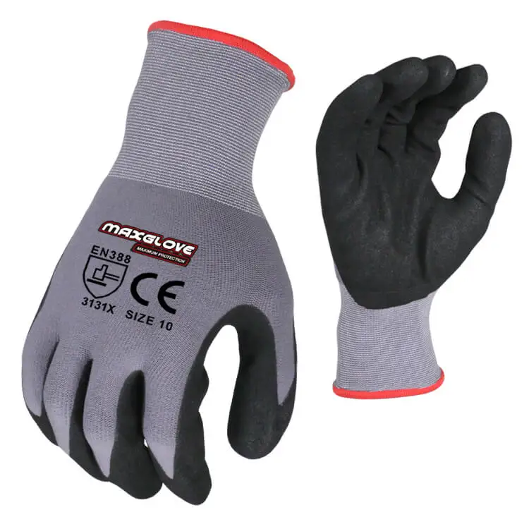  Защитные перчатки Maxglove защитные высокого качества с нитриловым песчаным