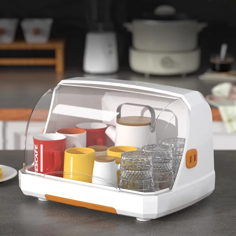 food grade PP material cup storage drainage dustproof storage box teacup organizer cup storage rack