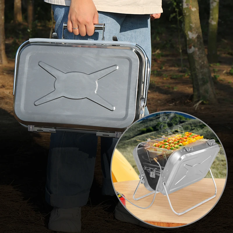 Коммерческий корейский портфель бездымный барбекю гриль стол портативный складной Ресторан газовый Гриль Открытый