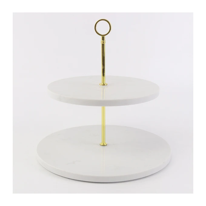 2 Tier Factory Price Marble Cake Server Stand Wholesale Restaurant for Dessert Table
