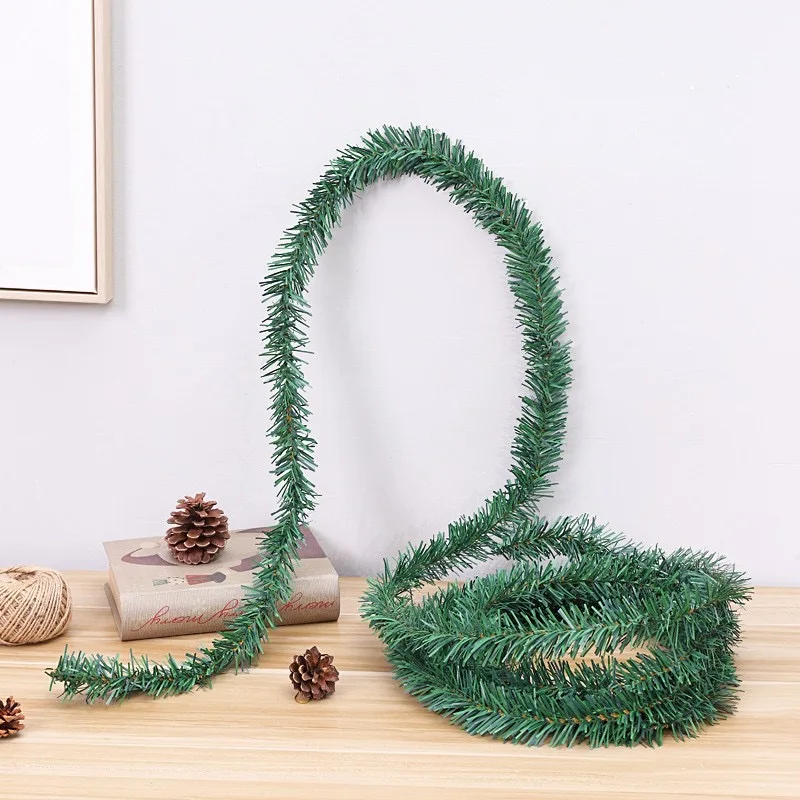 5.5m Pine Artificial Fir Garland Christmas Tree Decoration Garland Decorative Green Red Christmas Xmas Tree Rattan Banner Decor