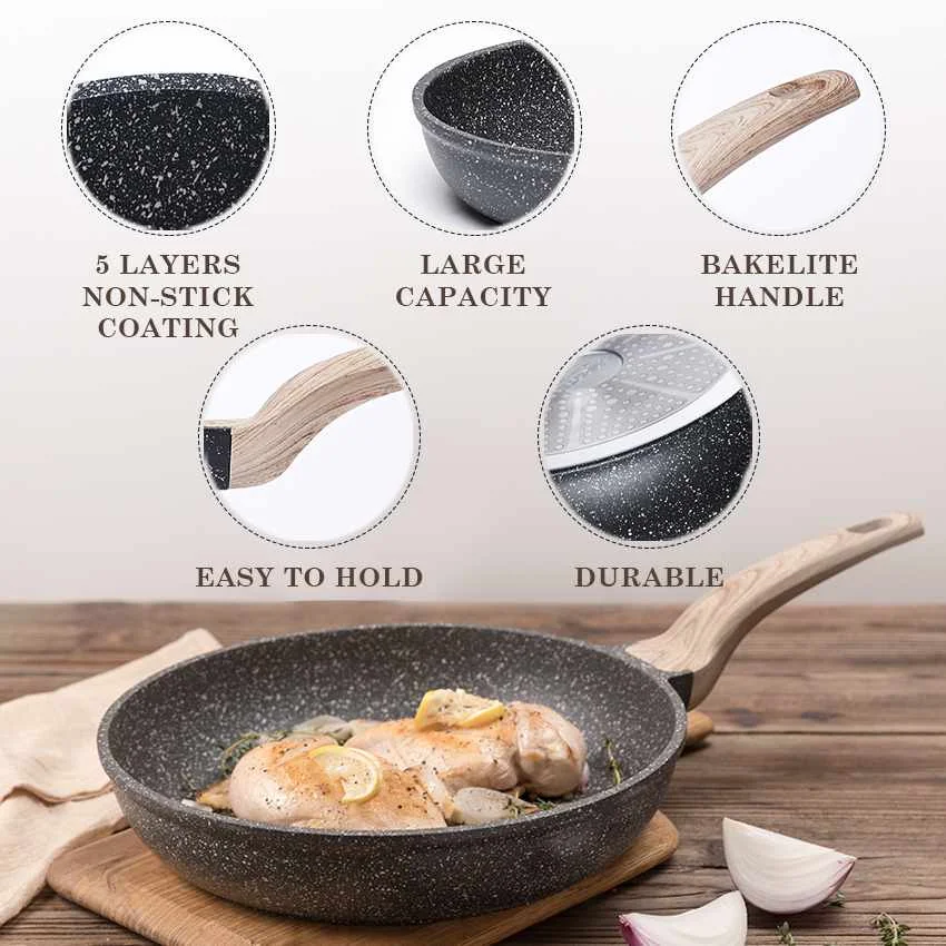 Die Casting Aluminum Frypan Long-lasting Non-stick Cookware 30cm With Nonstick Coating And Easy To Clean