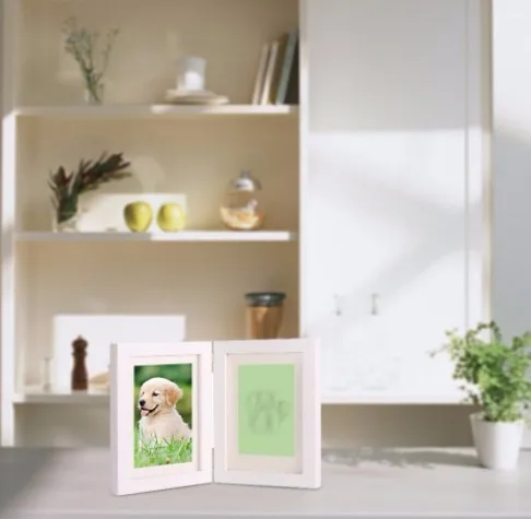 2020 new dog or cat paw print pet souvenir photo frame on the desktop