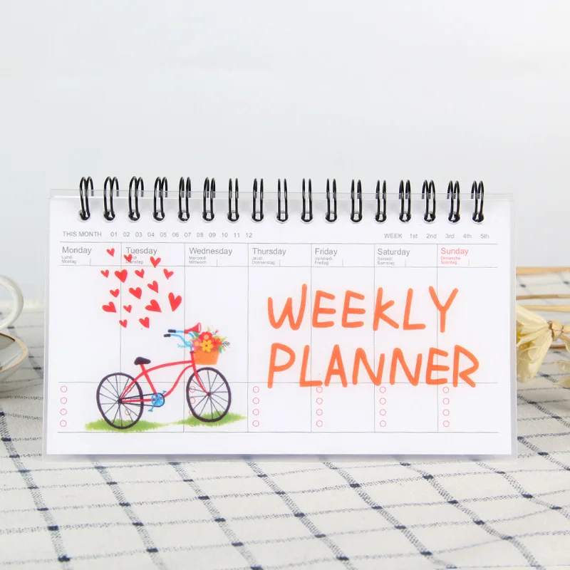
PP cover spiral ring binding weekly planner mini student office cute notebook 