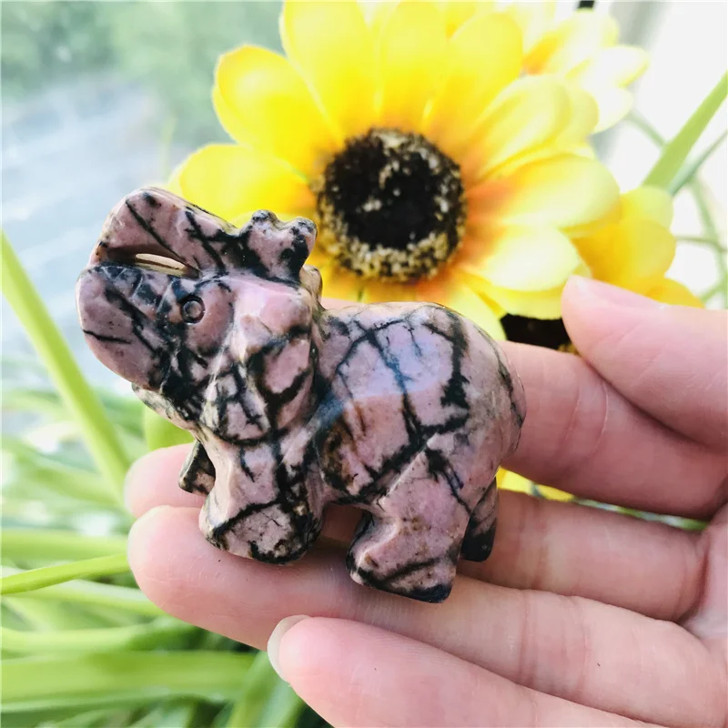 Hot sale crystal Carving Crafts rose quartz crystal elephant for gifts souvenir