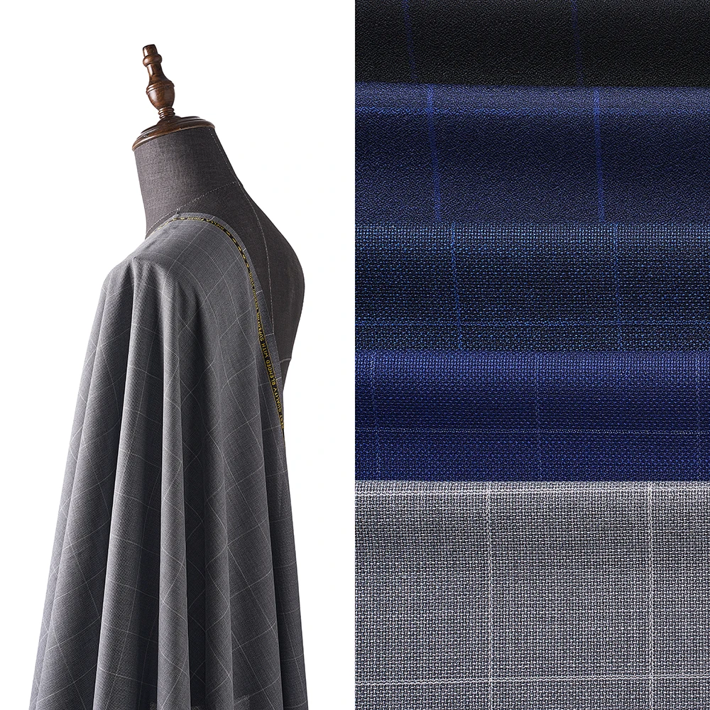 STOCK Suit Wool Worsted Merino Wool Polyester fabric Italian Suit Fabric Wool Blend Fabric Men Suits