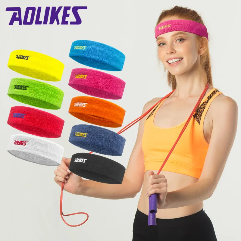 Aolikes hot sale wholesale sport cotton sweat bands wristband headband