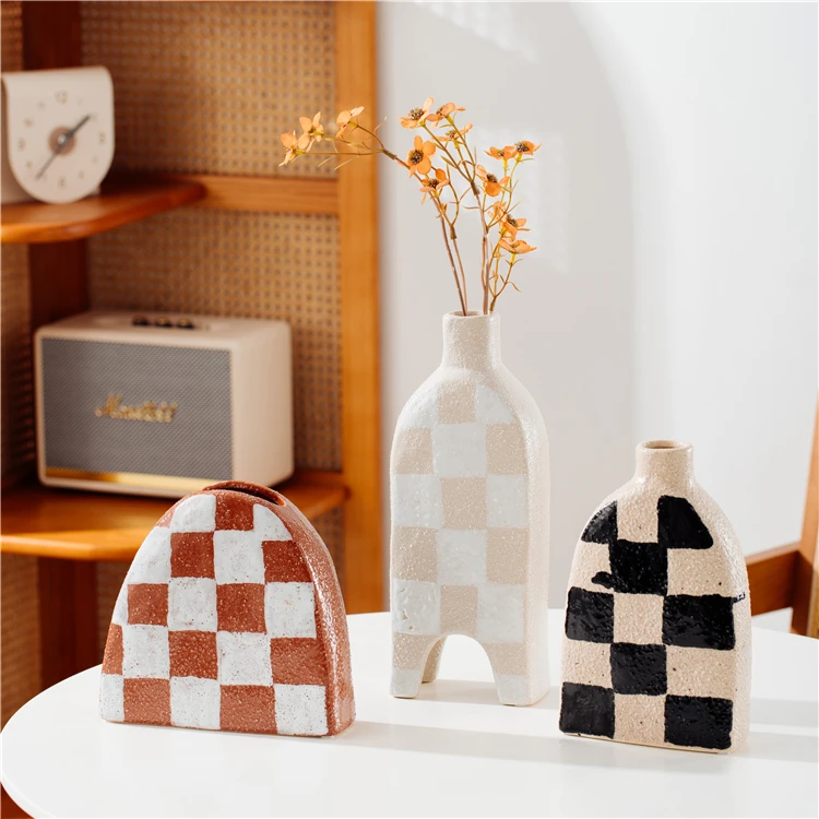 Nordic minimalistic home wedding decorative vase handicraft art ornament ceramic tabletop flower vases