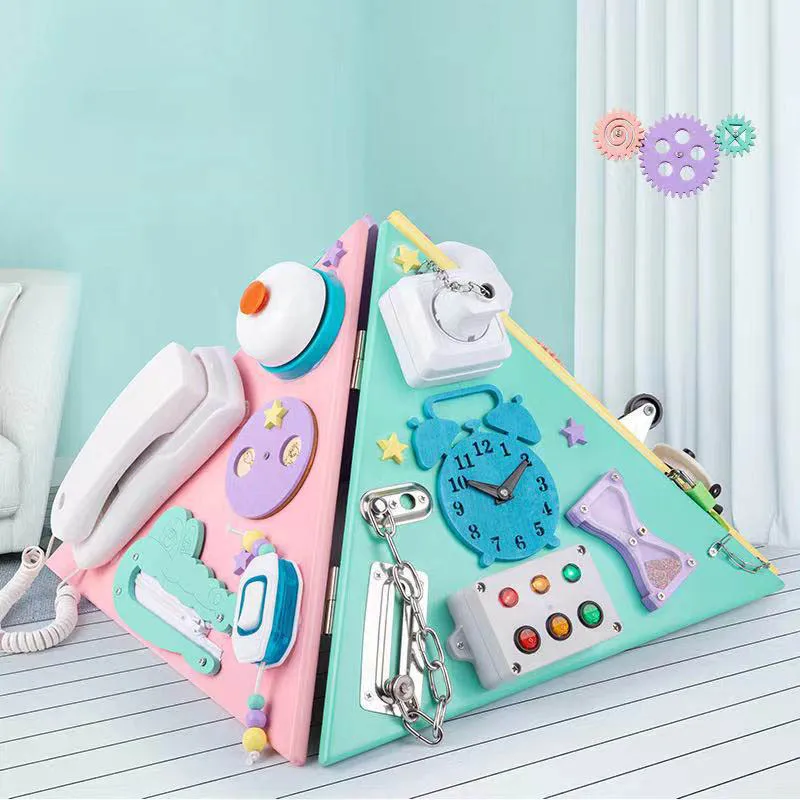 Baby Busy Board Diy Accessories Montessori Wooden Activity Busyboard Games Material Early Educational Sensory Toys Children Gift