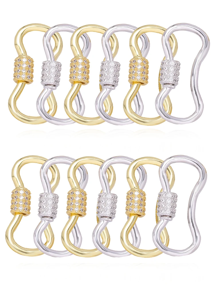 
18 k gold-plated brass jewelry accessory buckle screw lock claps connector 