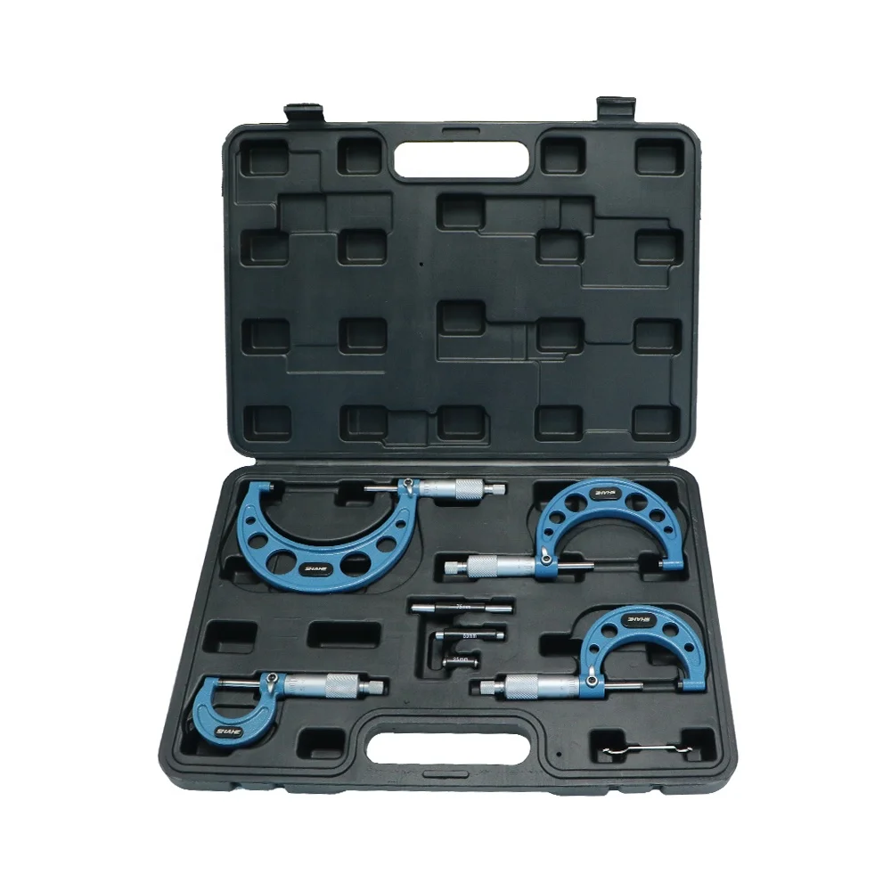 Набор микрометров 0-4 дюйма, 0-100 мм, Точность 0,01 мм, 4 шт.