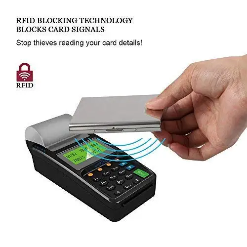 
Minimalist Men Front Pocket URAQT Stainless Steel RF Slim RFID Carbon Fiber Credit Card Holder Wallet 