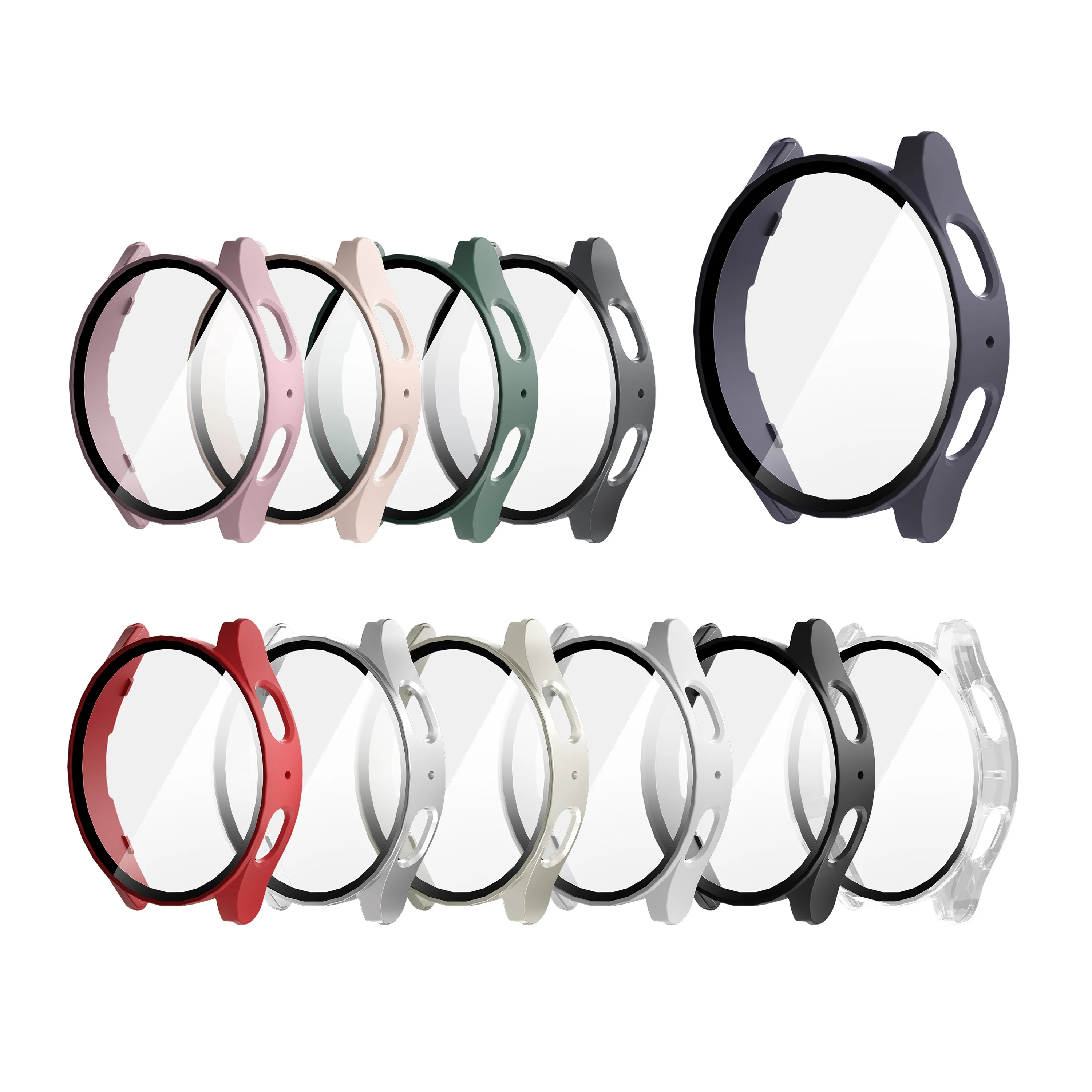 ShanHai Glass+Case for Samsung Galaxy Watch 7 Waterproof PC Galaxy Watch 7 40mm 44mm Cover Cover+Screen Protector