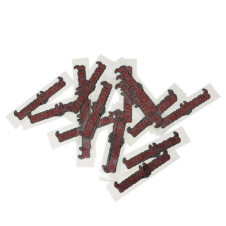 Custom logo adhesive label reversed printing stickers glossy silver die cut synthetic paper sticker label