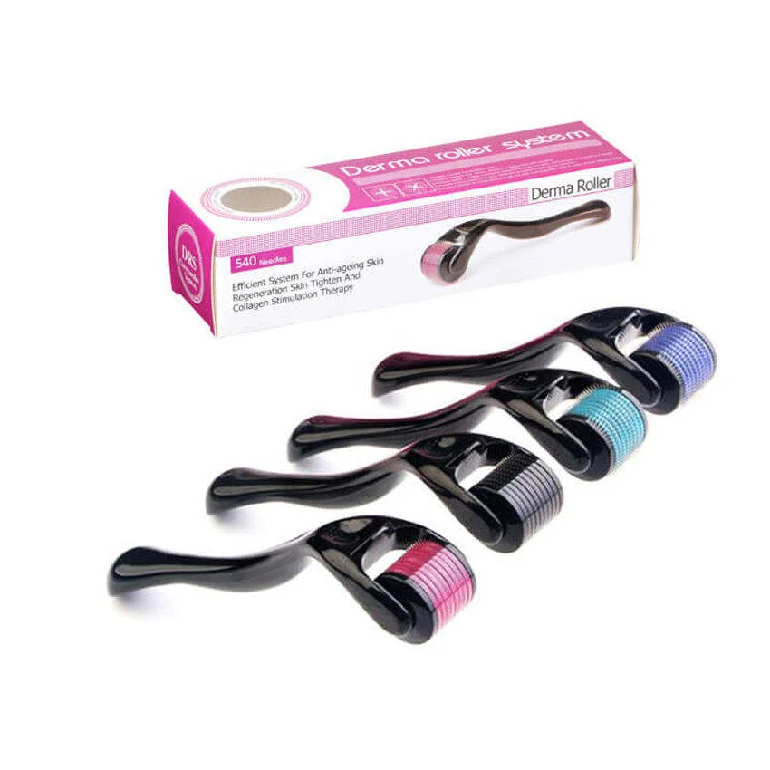 Derma roller oem Source Factory Titanium Micro Needle 540 Pink Dermaroller 0.5 mm 1mm For Beard Hair Skin Growth
