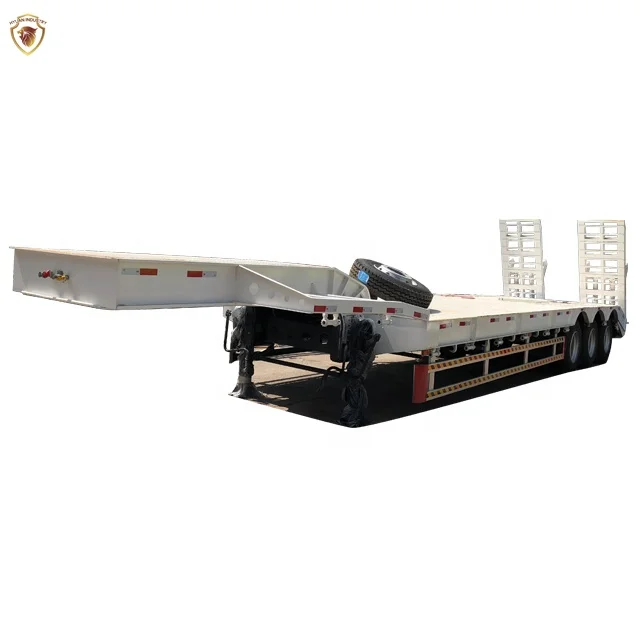 Cheap price trailer 60ton low bed truck with 2 axle