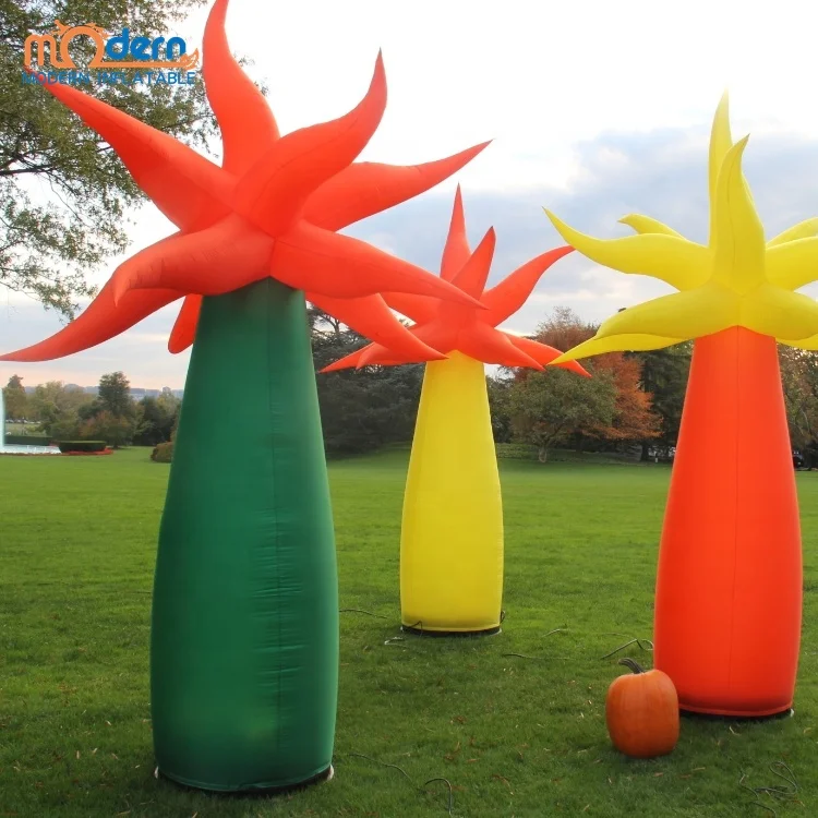outdoor party concert inflatable light pillar music festival decoration inflatable flower tree