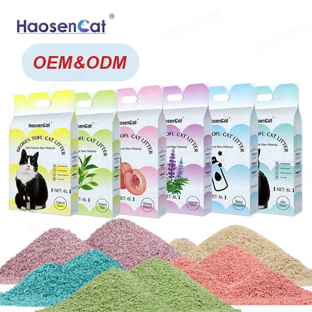 Bulk Wholesale Broken Dust Free Highly Absorbent Odor Lock Eco-Friendly Flushable Tofu Cat Litter