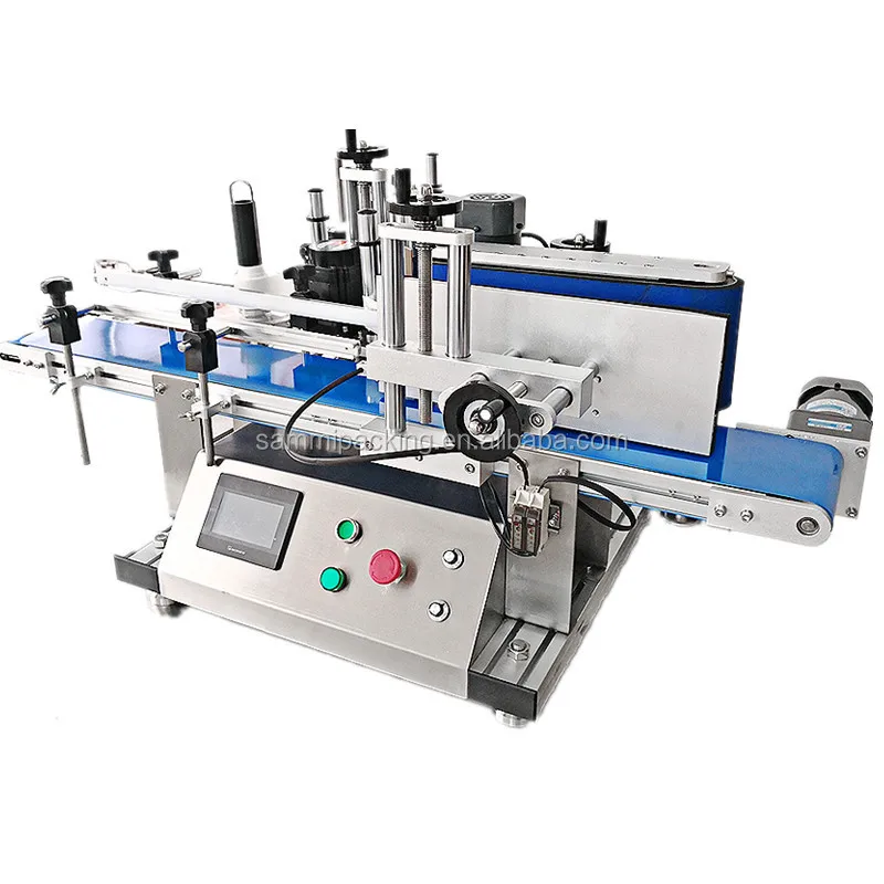 High speed automatic table round machine for marking bottles with conveyor belt