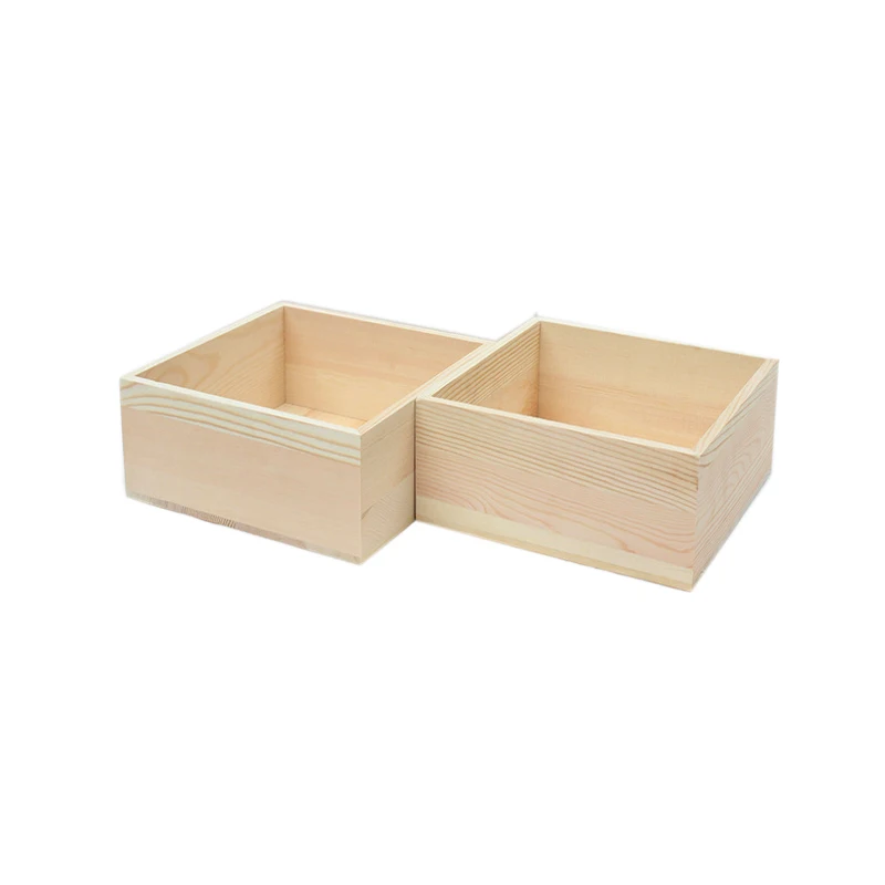 Rustic Wooden Box  Small Wood Square Storage Organizer Container Craft Box Small Wooden Box for Collectibles