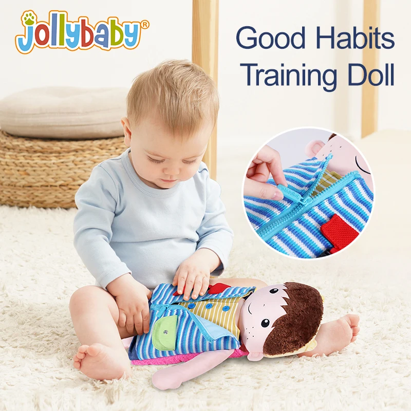 Jollybaby 2 в 1 двухсторонние Игрушки для мальчиков и девочек детские игрушки занятые дошкольными жизненными навыками тканевая застежка Детская кукла обучения