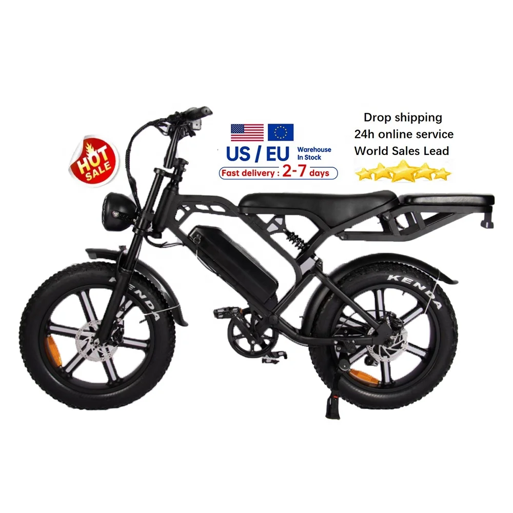 V20 Pro fatbike 20*4 inch 2 seat E bike EU warehouse   electric mountain  bike off road   bicycle electric bicycle  ebike