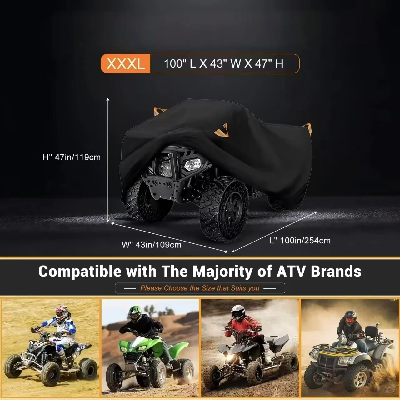 Factory Price Universal Atv Utv Cover Uv Protection Waterproof Outdoor Oxford Atv Cover