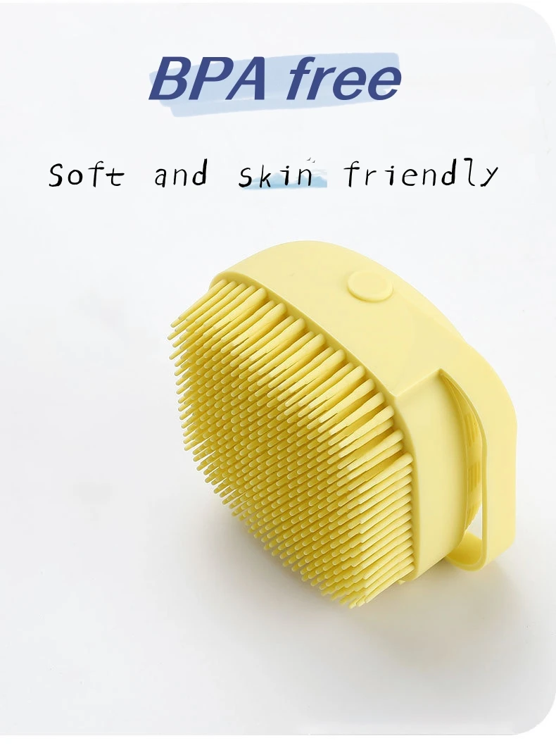 Baby shower brush environmentally friendly handheld deep cleaning and exfoliation massage   Silicone bath brush