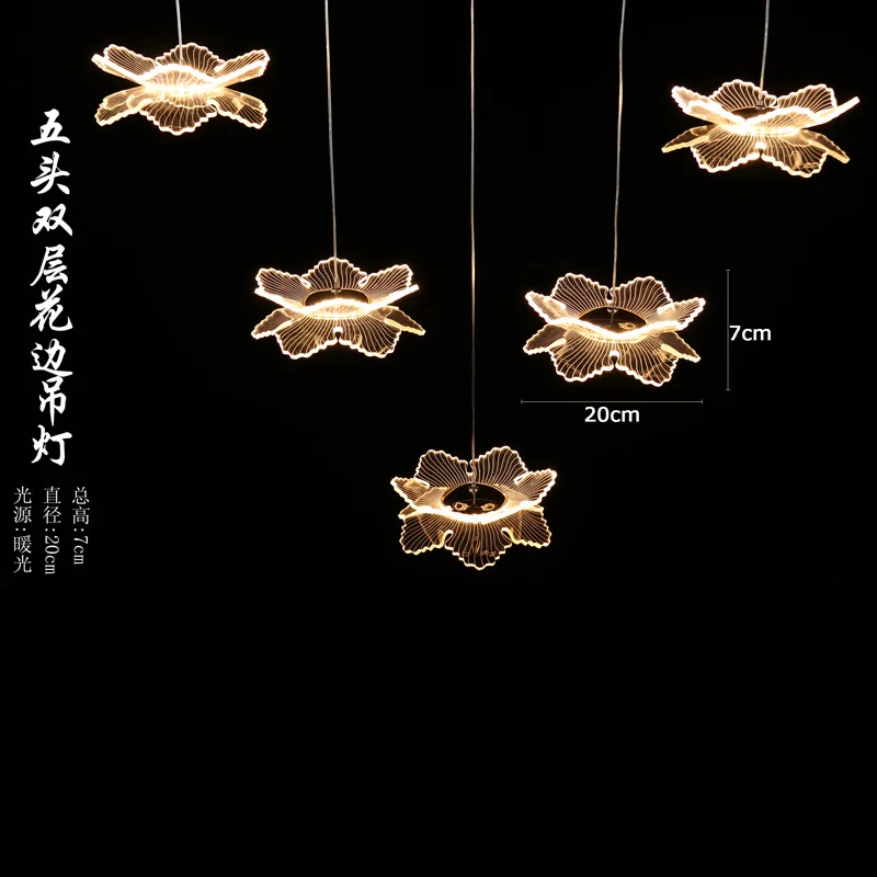 Wedding ceiling decoration decoration lighting creative wedding props five-head double-layer lace chandelier