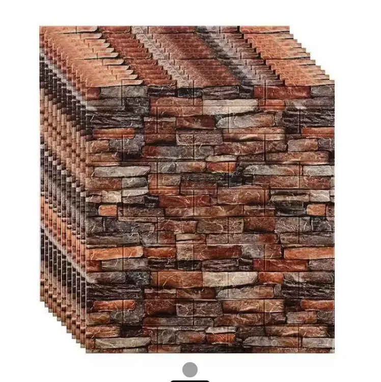 Оптовая продажа самоклеящиеся 3D Трехмерные настенные наклейки с мягкой упаковкой кирпичные узоры