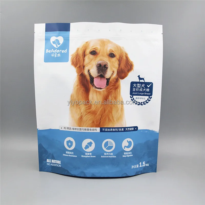 Custom Dog Food Bags Factory Direct Sale 25Kg 15Kg ziplock stand up pouch Pet Food Packaging Bag Bopp Film Laminated plastic Bag
