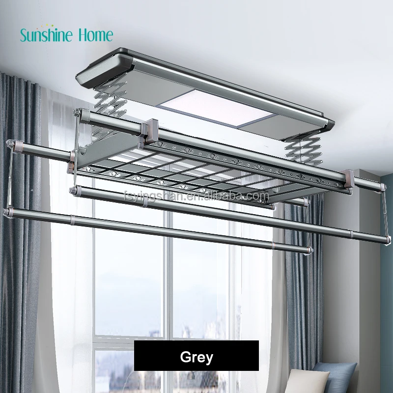 Welcomed CE 18w OEM Smart Clothes Dryer Retractable Automatic Clothes Line Electric Drying Rack Hanger Aluminum 0-1.3m 1.3m