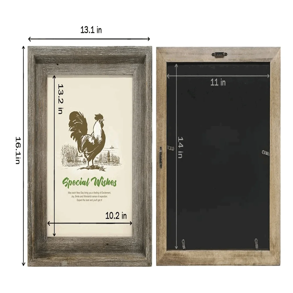 Shabby chic design gray-toned barnwood 11x14 wall mountable home decor hot sale custom frames photo wooden wall