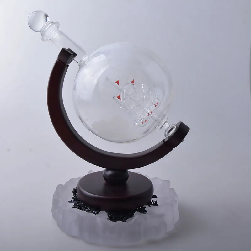 850ML Etched world globe Whiskey Globe Decanter