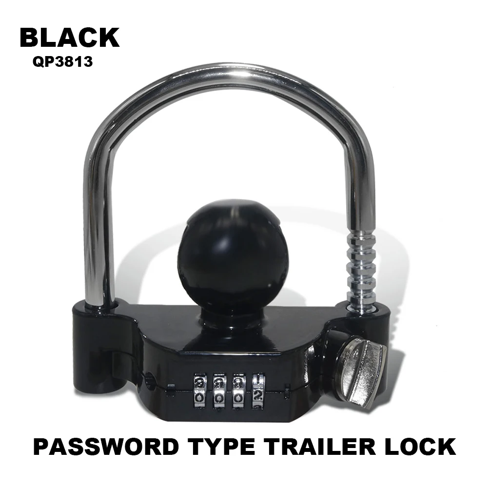 Tow Ball Security Anti-Theft Trailer Coupler Hitch Lock U-Shape Universal Heavy-Duty Adjustable Password type trailer lock
