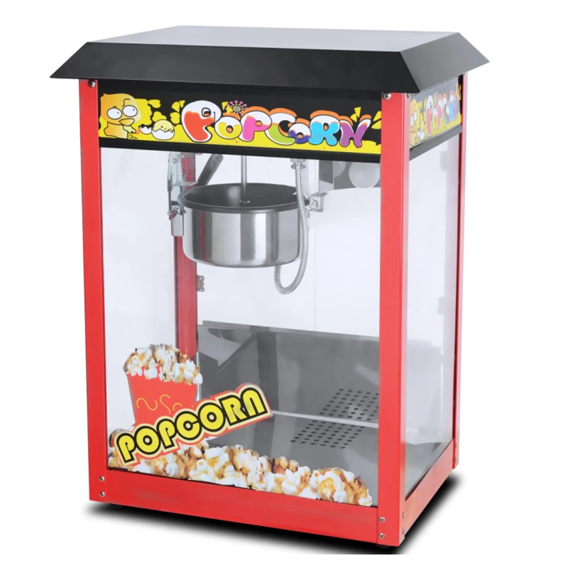 TARZAN Commercial Transparent Glass Electric Popcorn Making Machine With Non-stick Pot