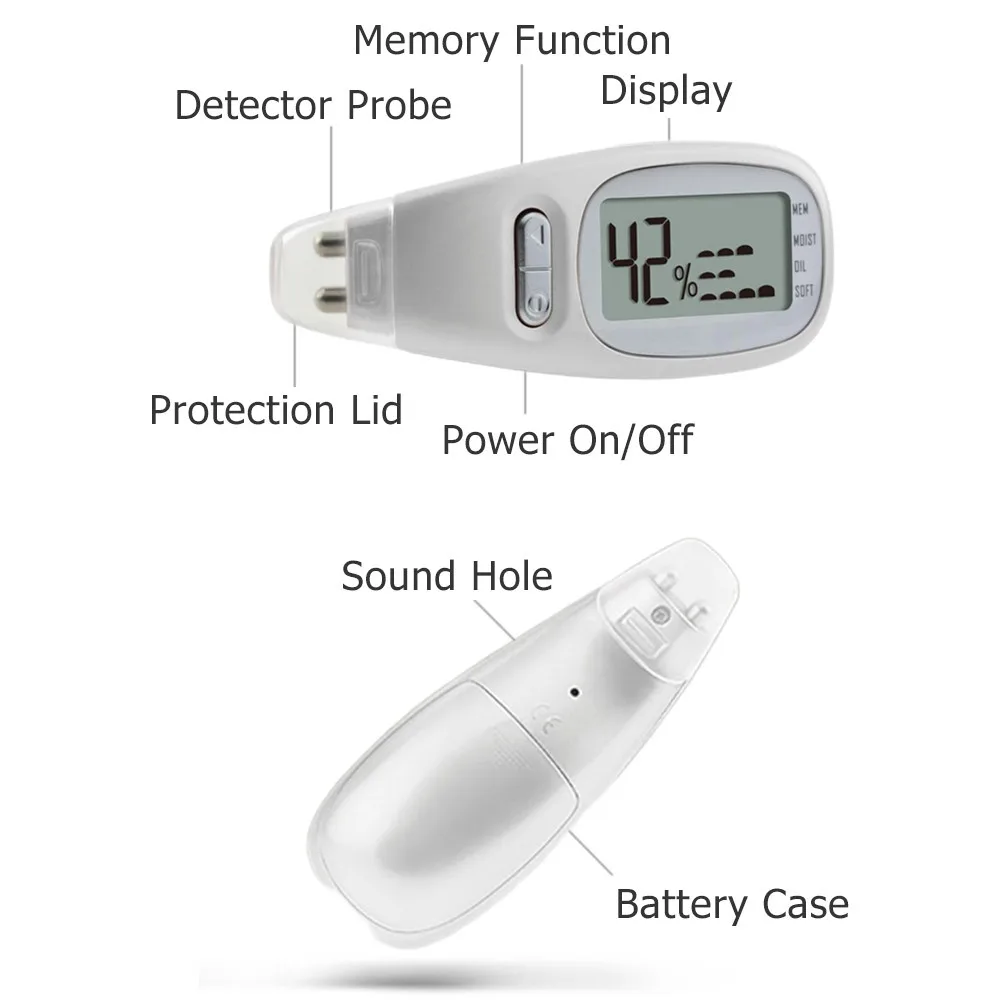 skin hydration meter water oil tester Portable digital facial moisture tester skin analyzer facial hydration corneometer