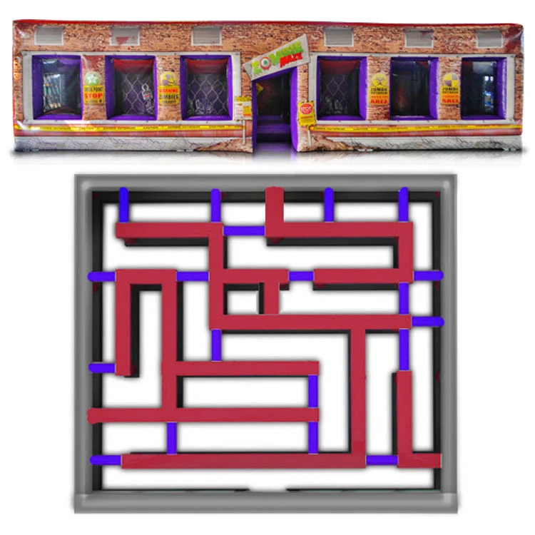  Commercial Inflatable Zombie Maze hunted house inflatable maze for